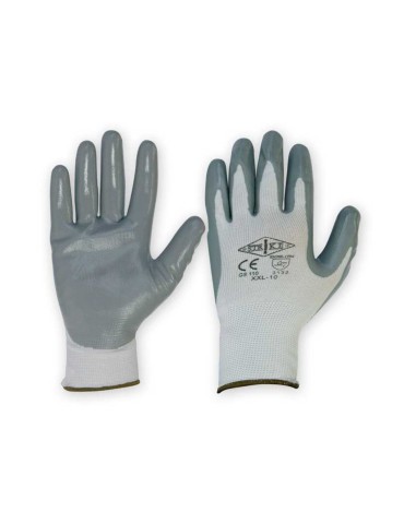 Nitrile coated polyester gloves (packs of 6)