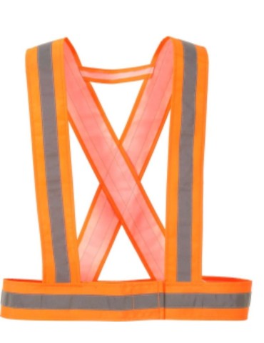 Bretelle alta visibilit&agrave; hv colore arancio con velcro regolabile