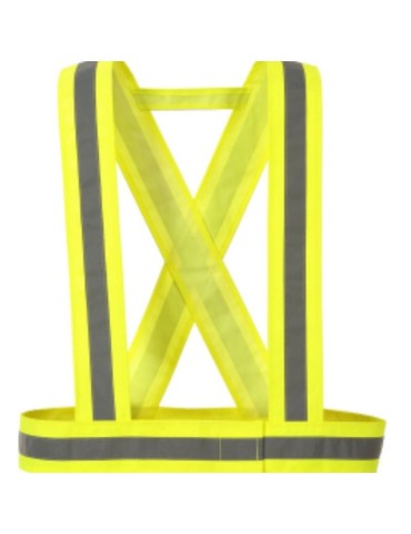 Yellow hv suspenders with adjustable velcro