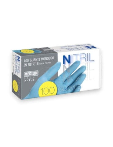 Einweghandschuhe aus synthetischem Nitril – Packung mit 100 Stück – (Größe M - L - X L)
