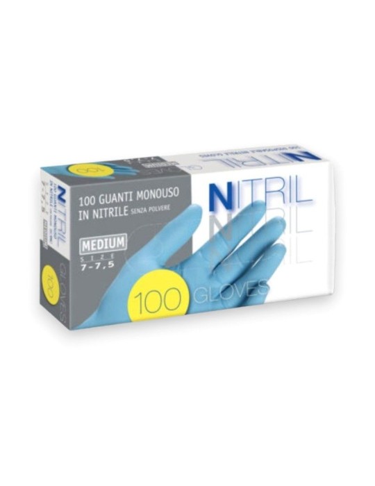 Einweghandschuhe aus synthetischem Nitril – Packung mit 100 Stück – (Größe M - L - X L)