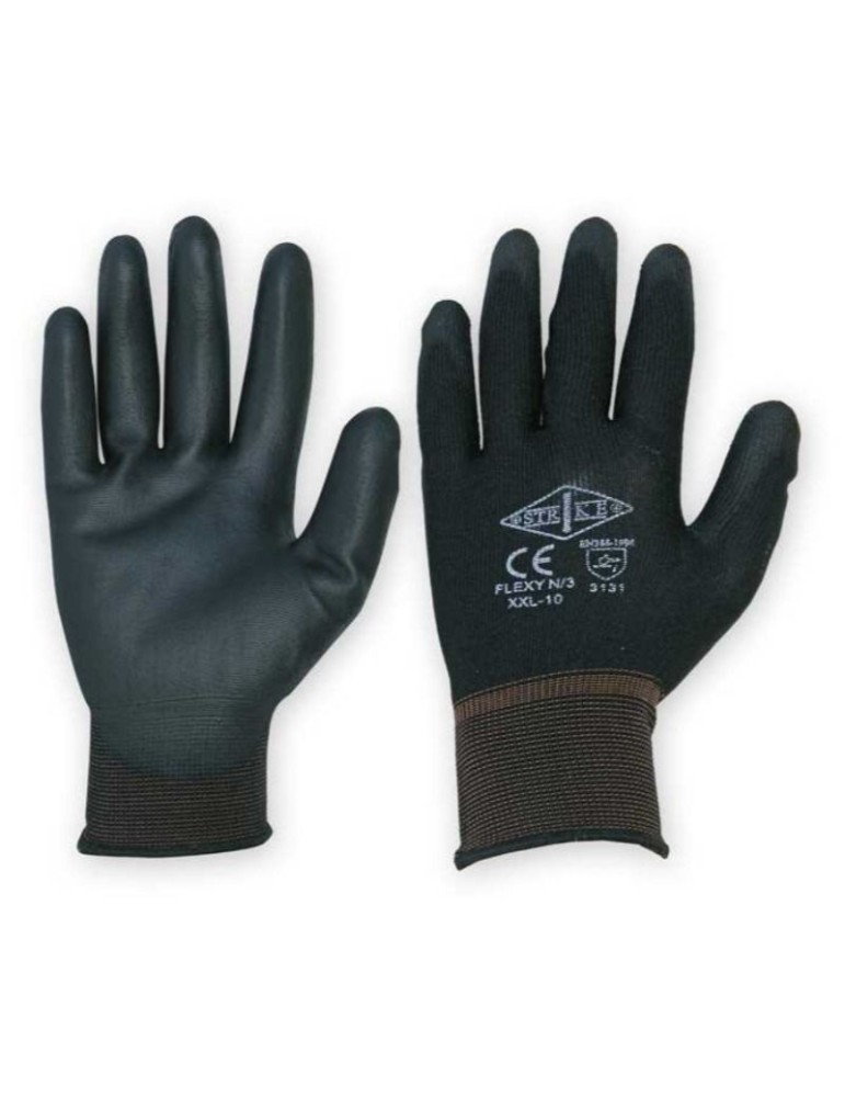 Guantes de poliéster recubiertos de poliuretano (vendidos en paquetes de 12 pares)