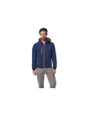 Orange blue jacket with detachable hood