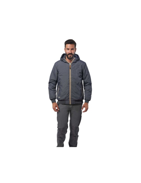 Chaqueta de nailon gris oscuro