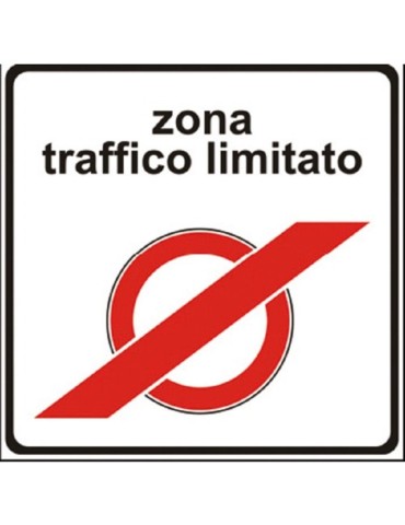 Targa 60x60 lamiera classe 1 fig. 322/b &quot; fine zona a traffico limitato &quot;