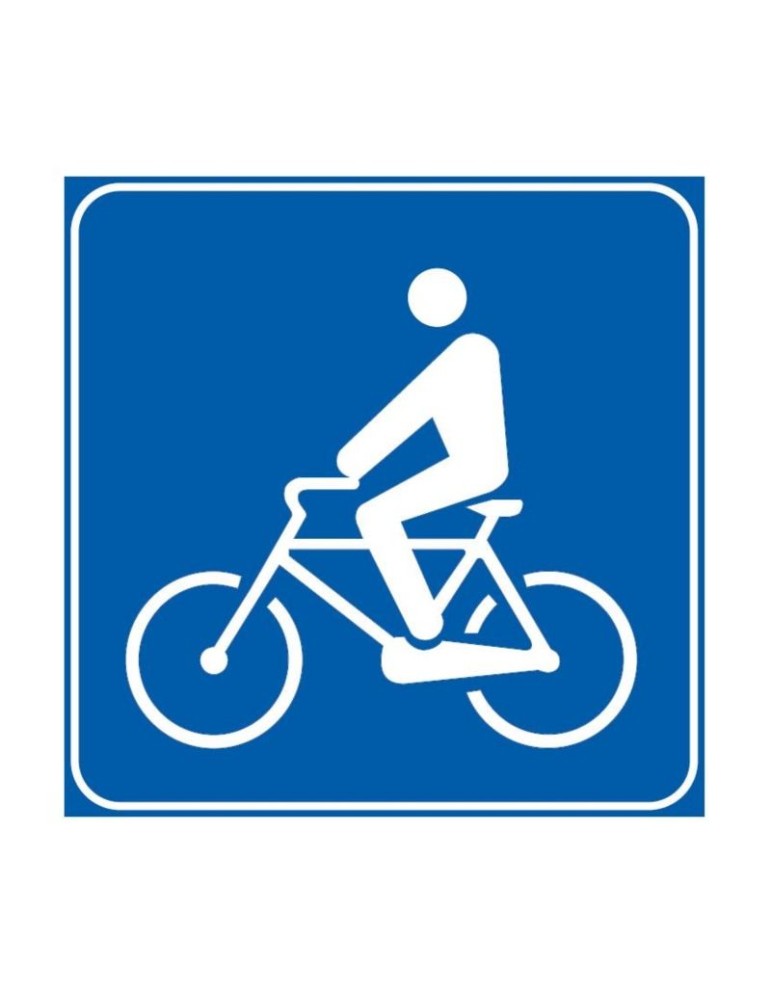 Placa 60x60 chapa metálica clase 1 fig. 324 "recorrido ciclista"