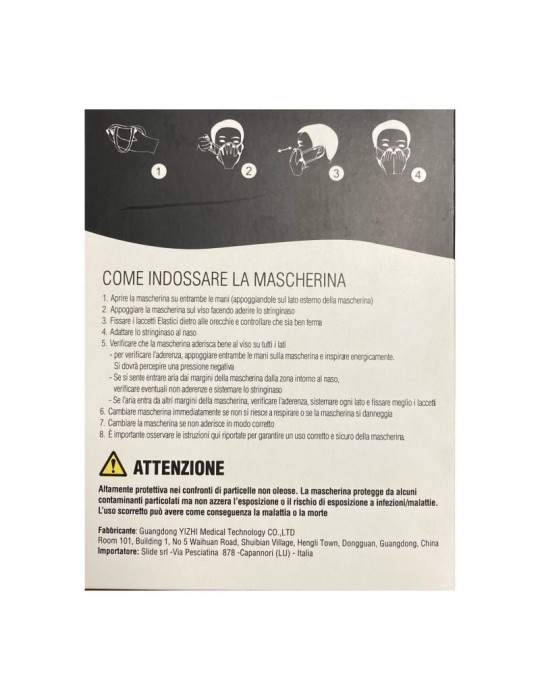 Mascherina ffp2 nera confezione da 50 pezzi