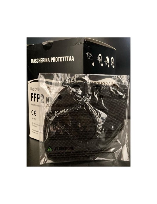 Pack de máscaras ffp2 negras de 50 piezas