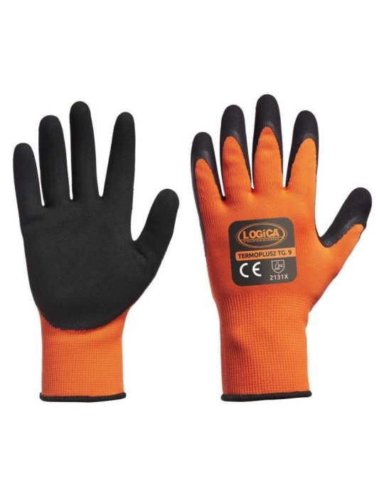 Guantes naranjas de HV con forro térmico anti-frío