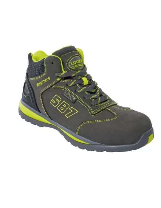 Nubuck high shoe grey/green S3 SRA Nubuck high shoe grey/green S3 SRA