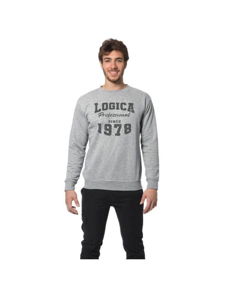 Felpa grigia polycotone " Logica since 1978 "