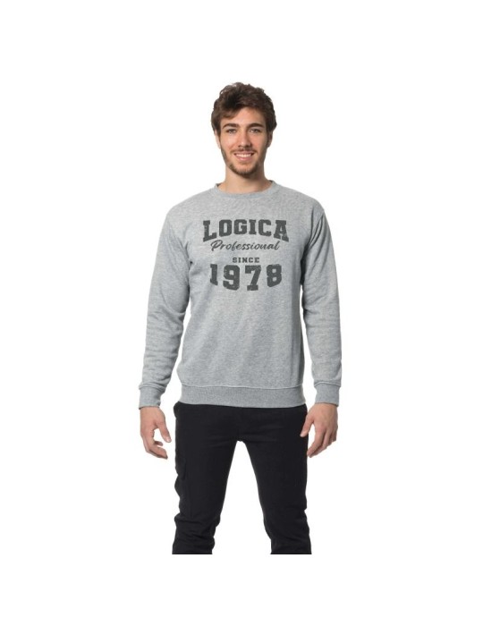 Felpa grigia polycotone " Logica since 1978 "