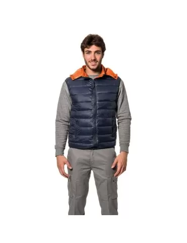 Gilet poliestere blu/arancio imbottito
