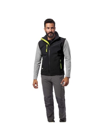 Gilet soft-shell nero/giallo