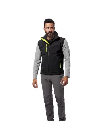 Gilet soft-shell nero/giallo