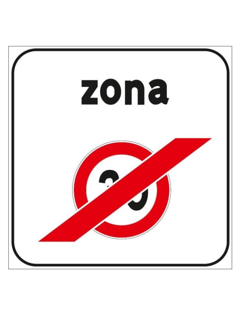 Placa 60x60 chapa metálica clase 1 fig. 323/b " fin de la zona de velocidad limitada "
