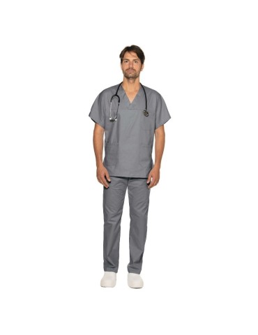 Pantalone con elastico 100% cotone grigio