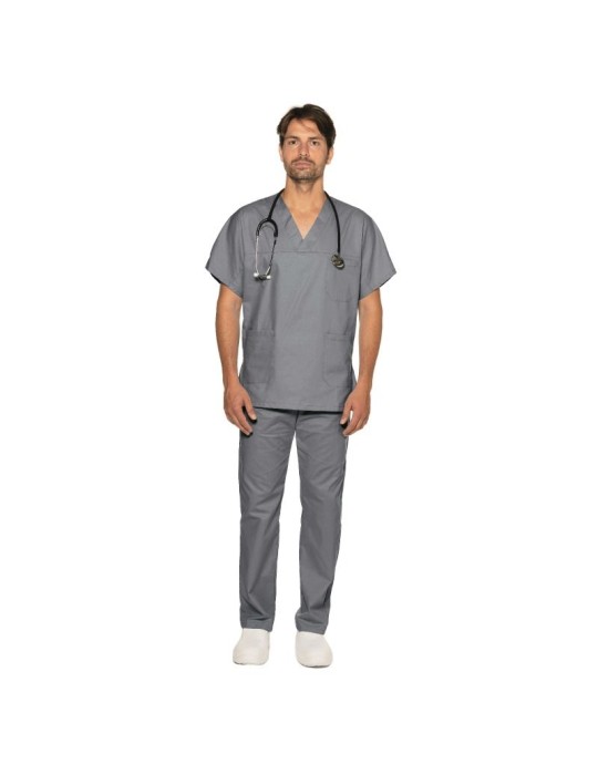 Pantalone con elastico 100% cotone grigio Pantalone con elastico 100% cotone grigio