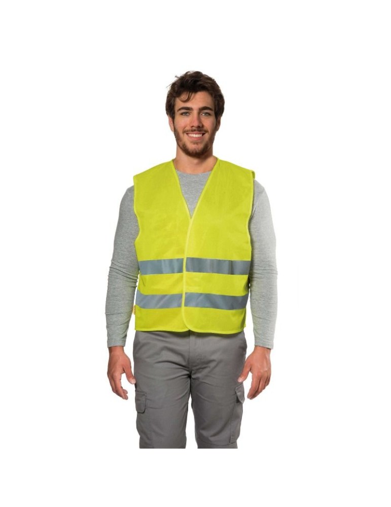 Gilet alta visibilita' giallo con bande senza portanome Gilet alta visibilita' giallo con bande senza portanome