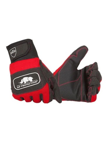 Red cut-resistant gloves for chainsaw class 1 2XD3