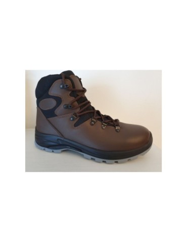 Scarpa alta idrorepellente pelle fiore marrone