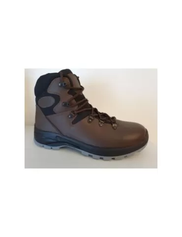 Scarpa alta idrorepellente pelle fiore marrone