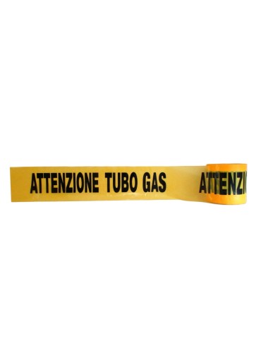 Nastro segnaletico per utenze 200 m &quot;attenzione tubo gas&quot;