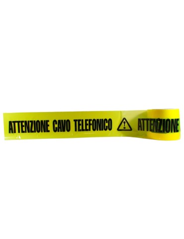 Nastro segnaletico per utenze 200 m &quot;attenzione cavo telefonico&quot;
