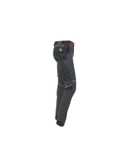 Pantalones de trabajo u-power World U-4 stretch Slim Look Grey Fucsia FU189GF
