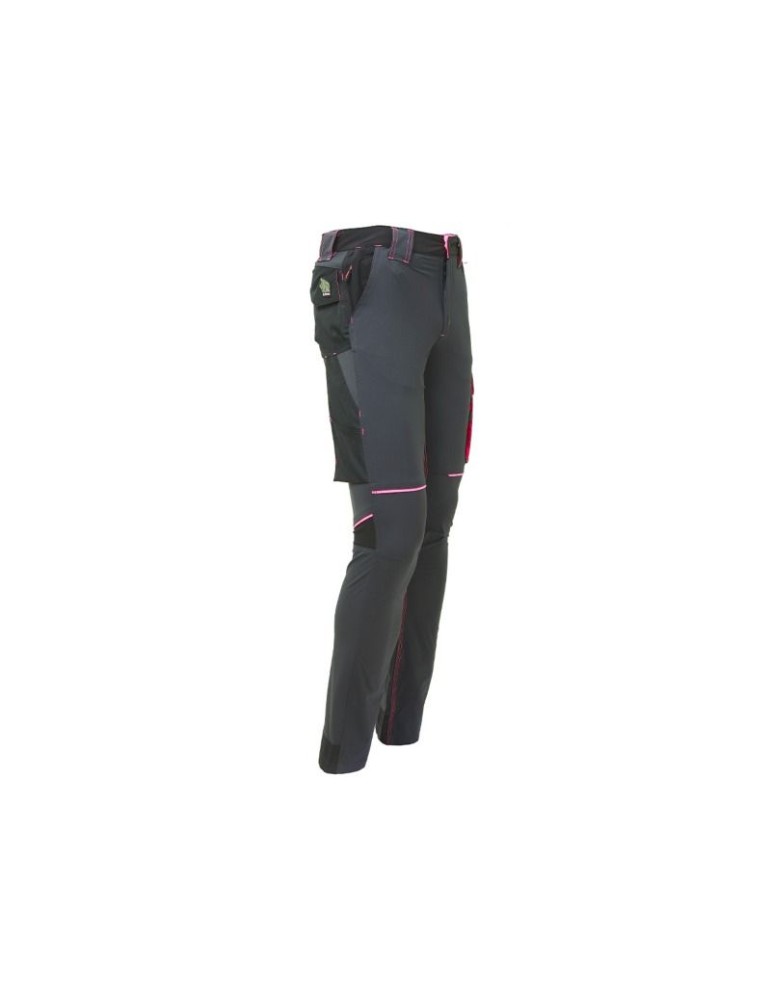 Pantalones de trabajo u-power World U-4 stretch Slim Look Grey Fucsia FU189GF