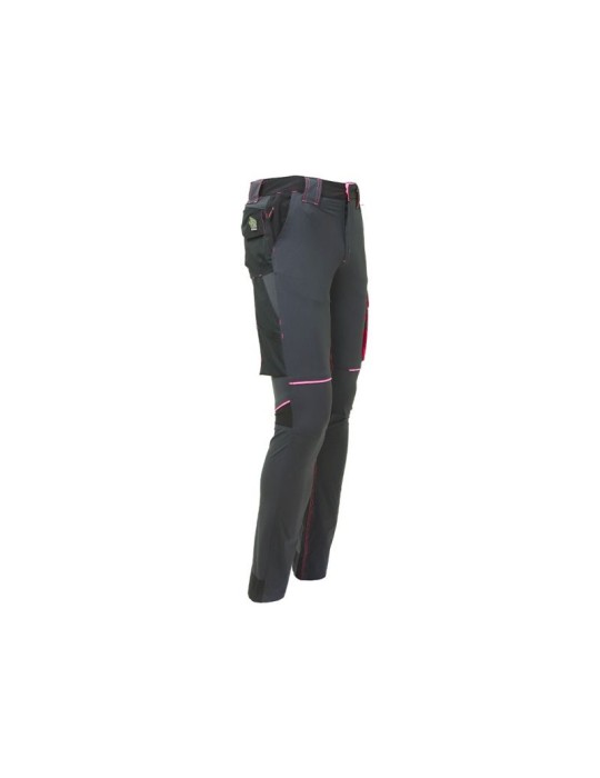 Pantaloni da lavoro U-Power World U-4 stretch Slim fit Grey Fucsia FU189GF