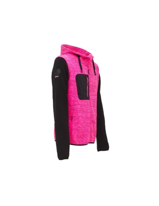 Felpa da lavoro U-Power Rainbow con cappuccio Black Fucsia EY174BF