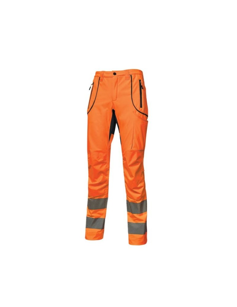 u-power Ren high-visibility work trousers in Orange Fluo softshell HL186OF