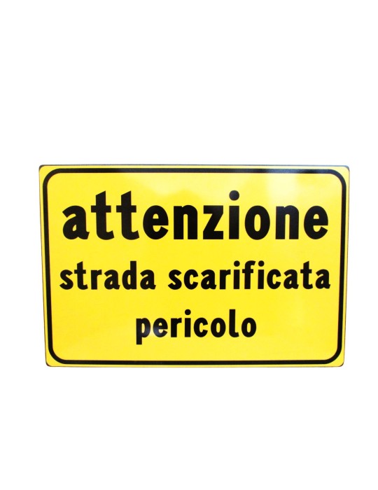 60x90 plate plate in class 1 sheet metal "warning scarified road danger"