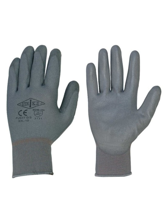 Polyurethane coated polyester gloves (sold in packs of 12 pairs) Polyurethane coated polyester gloves (sold in packs of 12 pairs)
