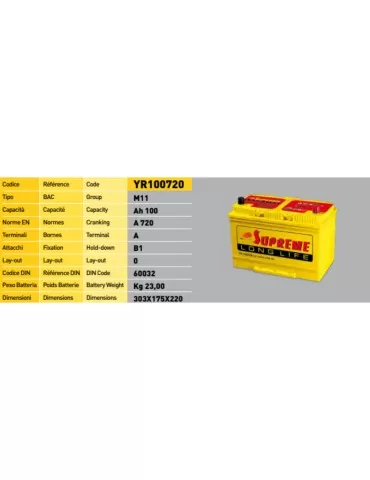 Batteria ricaricabile long life 100Ah 12V