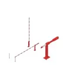 Manual barrier with hanging foot 5 meters in aluminum