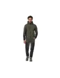 Giacca in soft-shell verde con cappuccio staccabile "Uragan"