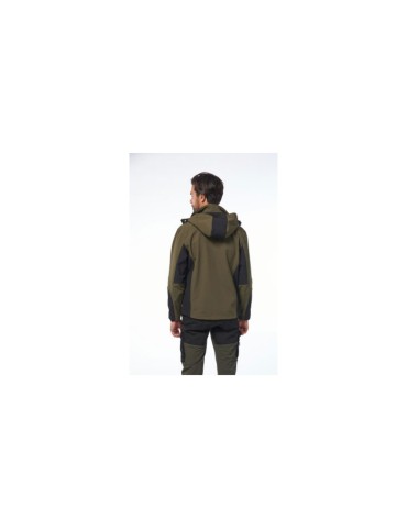 Giacca in soft-shell verde con cappuccio staccabile "Uragan" 2