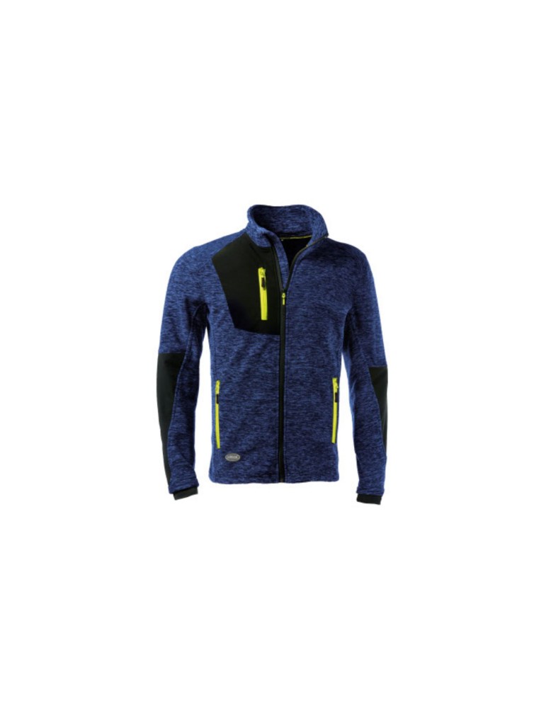 Blauer Slub-Mikrofleece-Sweatshirt