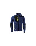 Blauer Slub-Mikrofleece-Sweatshirt