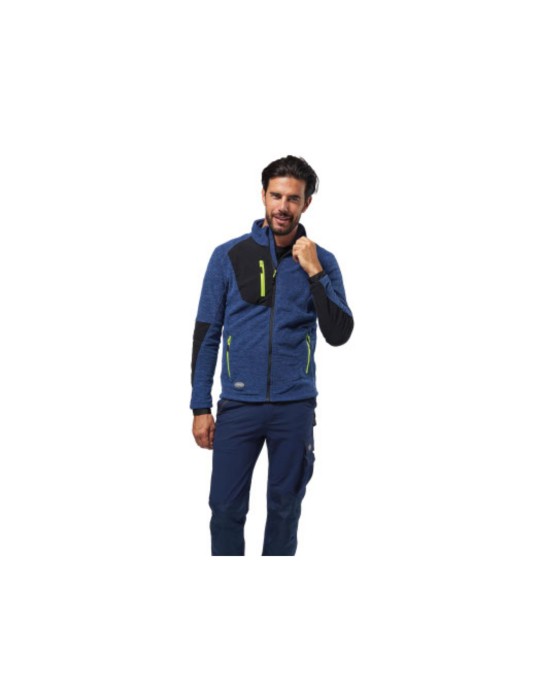 Blue slub microfleece sweatshirt