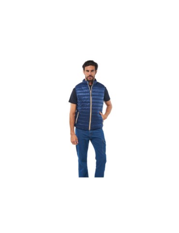 Gilet 100% poliestere con imbottitura soffice colore blu